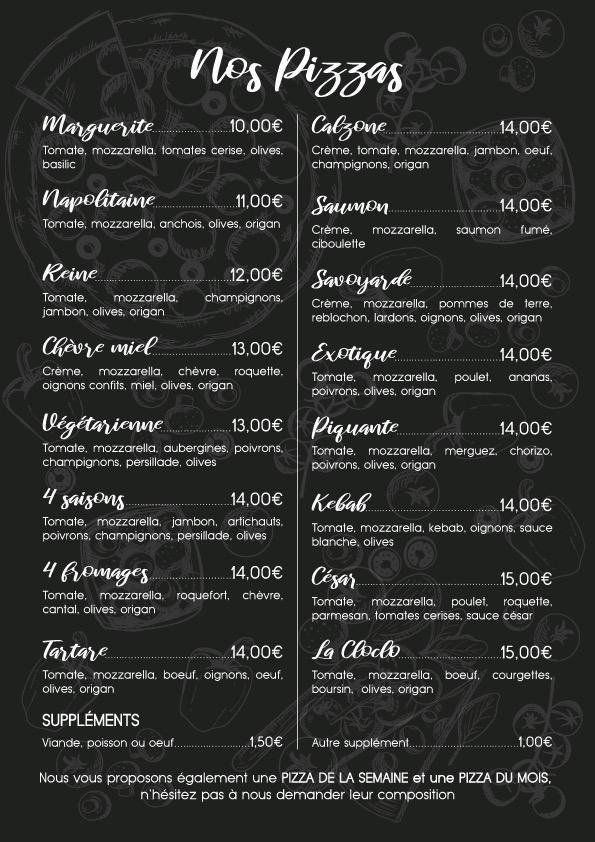 Aux Gourmands - Restaurant Pizzeria - Menu Image 1